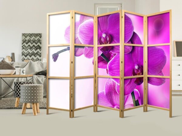 Paravent japonais - Violet Orchids II