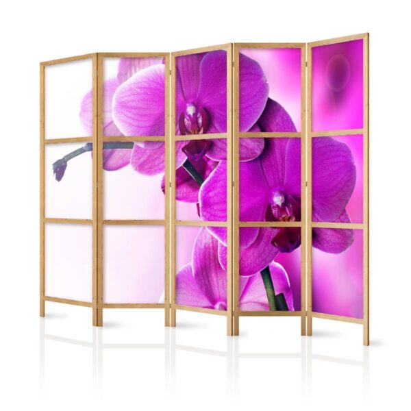 Paravent japonais - Violet Orchids II Paravent japonais - Violet Orchids II