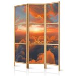 Paravent japonais - When Dawn Tickles the Clouds: A Spectacle of Colors on the Morning Sky