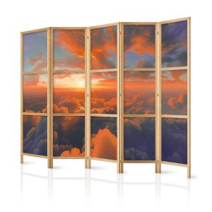 Paravent japonais - When Dawn Tickles the Clouds: A Spectacle of Colors on the Morning Sky