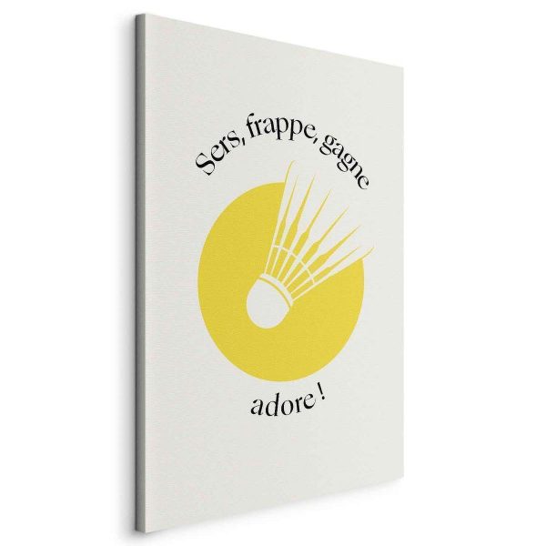 Tableau - Badminton Shuttlecock on a Yellow Circle Background Tableau - Badminton Shuttlecock on a Yellow Circle Background