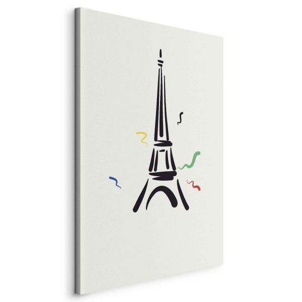 Tableau - Black Graphic Drawing of the Eiffel Tower on a Cream Background Tableau - Black Graphic Drawing of the Eiffel Tower on a Cream Background