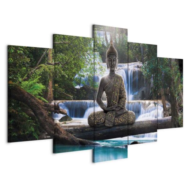 Tableau - Buddha and waterfall Tableau - Buddha and waterfall
