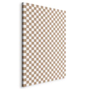 Tableau - Checkerboard Pattern - Brown-White Grid with a Subtle Noise