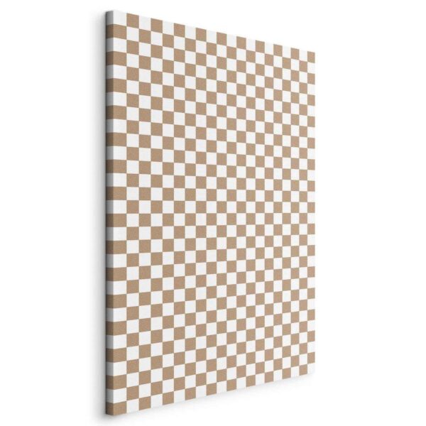 Tableau - Checkerboard Pattern - Brown-White Grid with a Subtle Noise