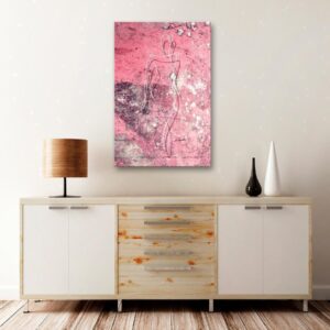 Tableau - Figure on Pink Background (1-part) - Female Silhouette in Marble