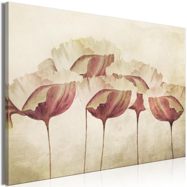 Tableau - Flowers in Beige (1 Part) Wide Tableau - Flowers in Beige (1 Part) Wide