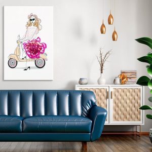 Tableau - Girl on a Scooter (1 Part) Vertical