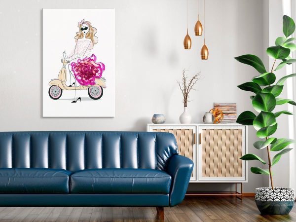 Tableau - Girl on a Scooter (1 Part) Vertical