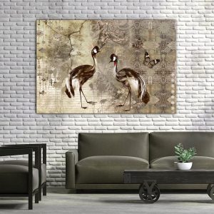 Tableau - Retro Cranes (1 Part) Wide