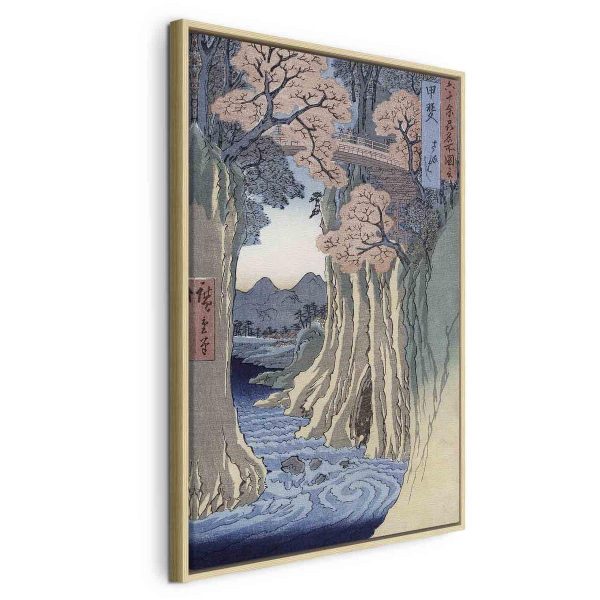 Tableau - The monkey bridge in the Kai province from the series 'Rokuju-yoshu Meisho zue' (Utagawa Hiroshige)