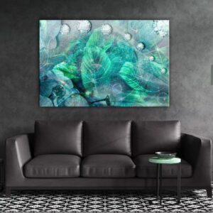 Tableau - Turquoise Leaves (1 Part) Wide