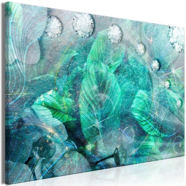 Tableau - Turquoise Leaves (1 Part) Wide Tableau - Turquoise Leaves (1 Part) Wide