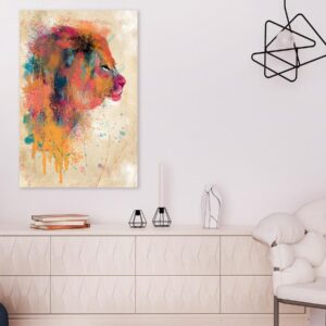 Tableau - Watercolor Lion (1 Part) Vertical