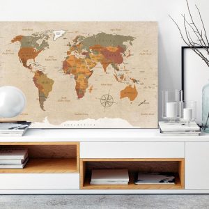 Tableau - World Map: Beige Chic