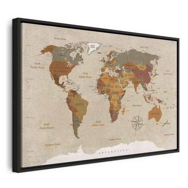 Tableau - World Map: Beige Chic Tableau - World Map: Beige Chic
