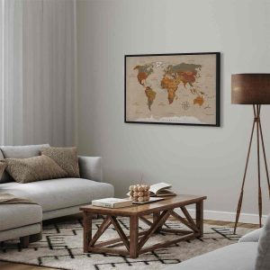 Tableau - World Map: Beige Chic