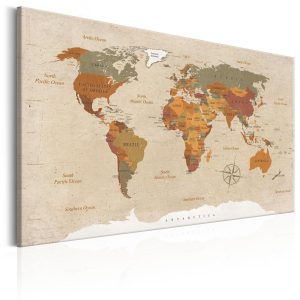 Tableau - World Map: Beige Chic