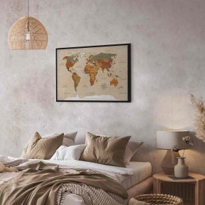 Tableau - World Map: Beige Chic