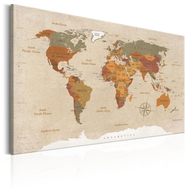 Tableau - World Map: Beige Chic