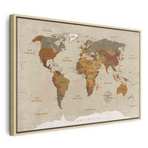 Tableau - World Map: Beige Chic