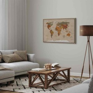 Tableau - World Map: Beige Chic