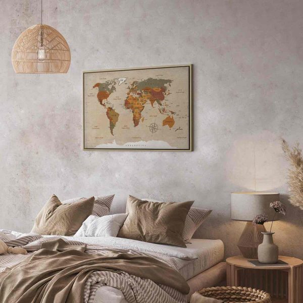 Tableau - World Map: Beige Chic