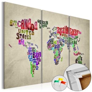 Tableau en liège - Colorful Countries