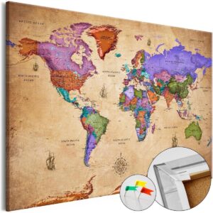 Tableau en liège - Colourful Travels (1 Part) Wide