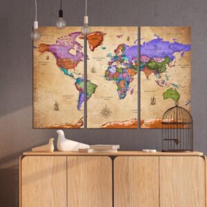 Tableau en liège - Colourful Travels (3 Parts)