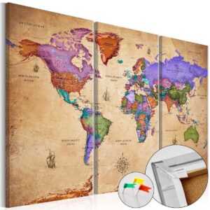 Tableau en liège - Colourful Travels (3 Parts)