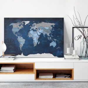 Tableau en liège - Dark Blue World