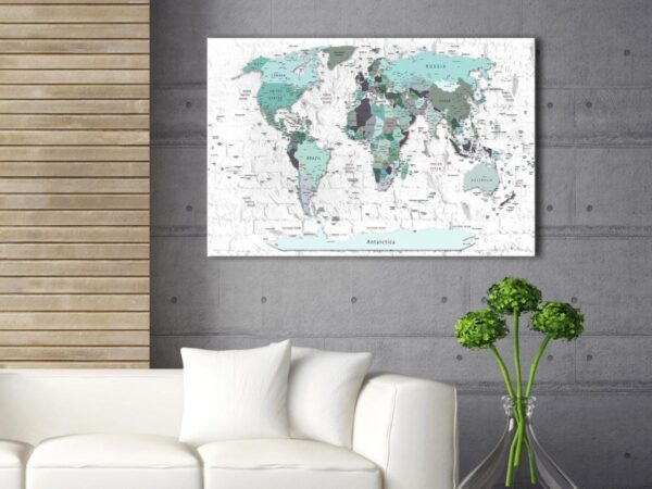 Tableau en liège - Sky-blue Border