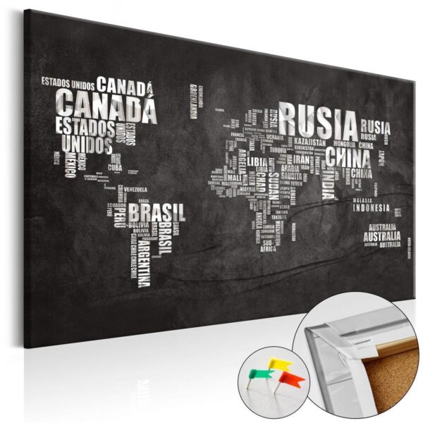 Tableau en liège - Spanish Geography [Cork Map - Spanish Text]