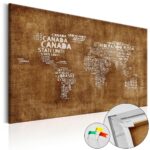 Tableau en liège - The Lost Map [Cork Map - Italian Text]