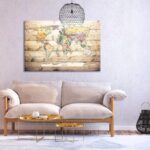 Tableau en liège - World Map: Wooden Oceans