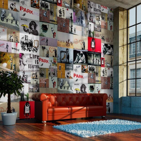 Tapisserie murale - Banksy - a collage