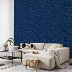 Tapisserie murale - Cosmic Inspirations - Pattern with Stars and Constellations on a Dark Background