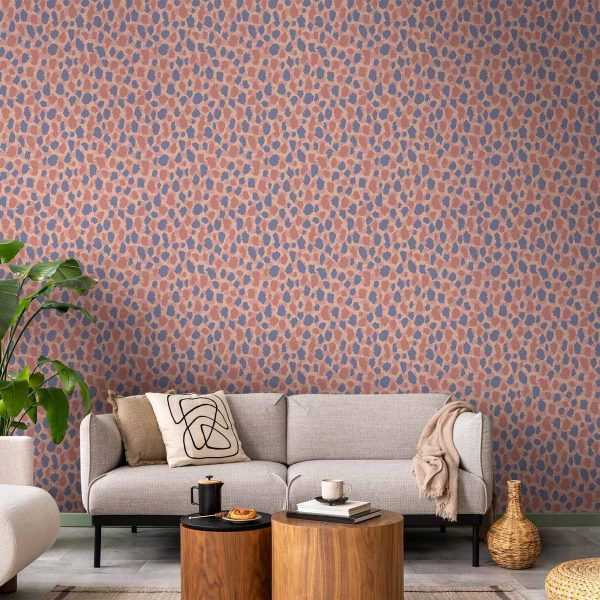 Tapisserie murale - Giraffe Pattern - colorful animal pattern in blue-pink spots Tapisserie murale - Giraffe Pattern - colorful animal pattern in blue-pink spots