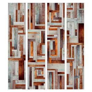 Tapisserie murale - Labyrinth of wooden planks