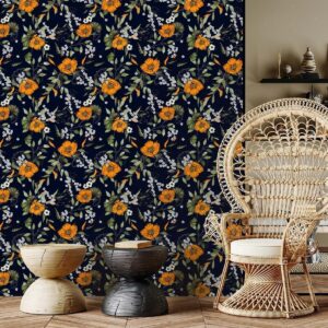 Tapisserie murale - Orange Bloom