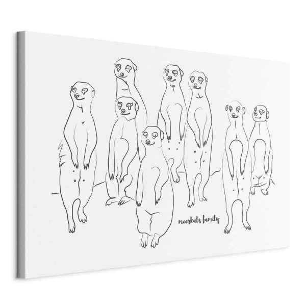Tableau - Animal Patrol (1-part) - Meerkats on Black and White Background Tableau - Animal Patrol (1-part) - Meerkats on Black and White Background