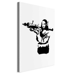 Tableau - Banksy Mona Lisa with Rocket Launcher (1 Part) Vertical