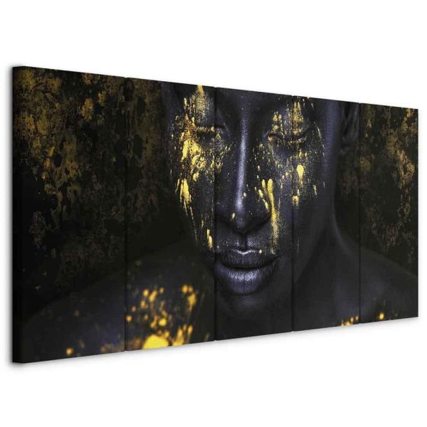 Tableau - Bathed in Gold (5 Parts) Narrow Tableau - Bathed in Gold (5 Parts) Narrow