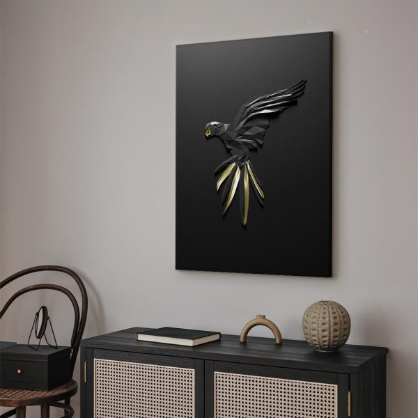 Tableau - Black Parrot (1 Part) Vertical