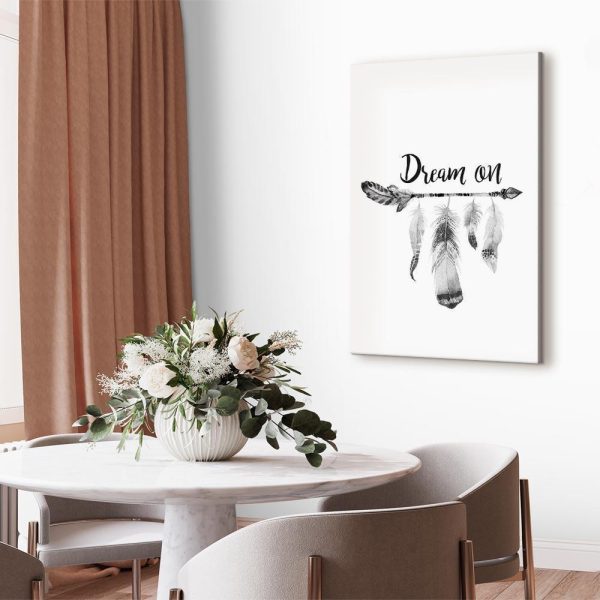 Tableau - Boho Feathers (1-part) - English Text on White Background