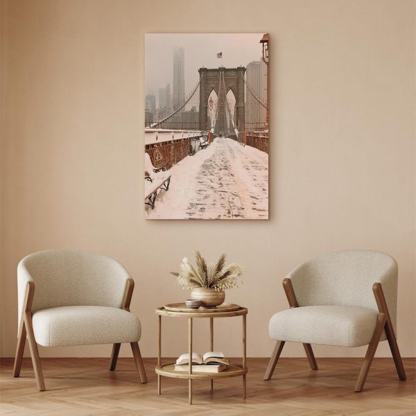 Tableau - Brooklyn Bridge in Sepia (1 Part) Vertical