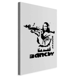 Tableau - Contrast Duel (1-part) - Banksy on Mural with Mona Lisa