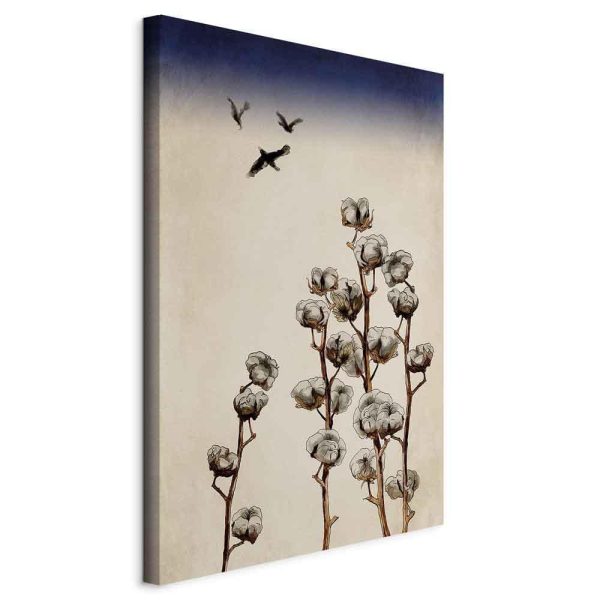 Tableau - Cotton Branches (1 Part) Vertical Tableau - Cotton Branches (1 Part) Vertical