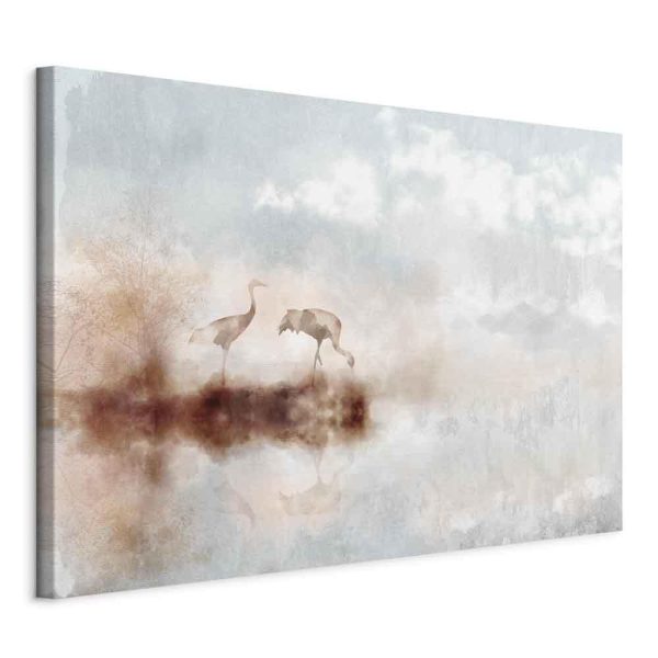 Tableau - Cranes in the Morning (1 Part) Wide Tableau - Cranes in the Morning (1 Part) Wide
